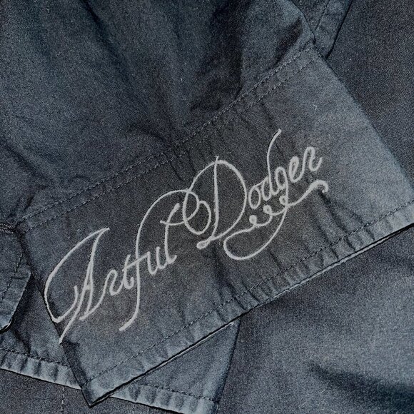 ARTFUL DODGER Men's Black Embroidered Streetwear Button Front Shirt - EUC - 4XL - Picture 12 of 16